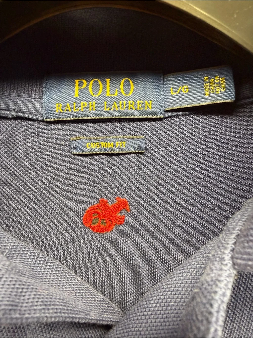 Ralph Lauren Navy Polo with Red Embroidered Motif